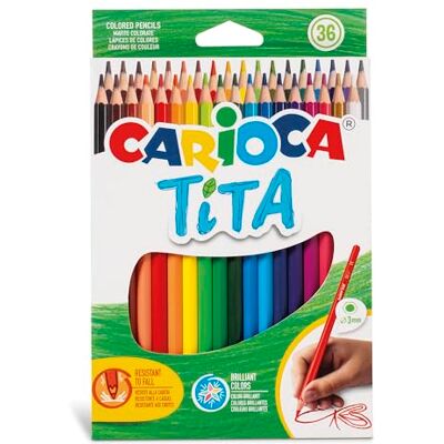 CARIOCA TITA Matite in Resina Esagonali, Colori Assoriti, 36 Unita, multicolore CARIOCA TITA Matite in Resina Esagonali, Colori Assoriti, 36 Unita, multicolore