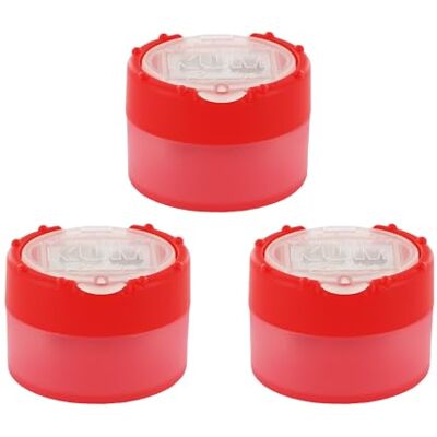 KUM Temperamatite con contenitore Click-Snap M2, rosso, confezione da 3 KUM Temperamatite con contenitore Click-Snap M2, rosso, confezione da 3