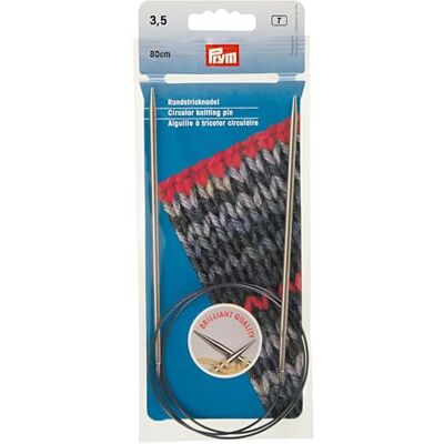 Prym Ferri circolari per lavorare a maglia, MS 80 cm, 3,50 mm, in ottone, 3,5 mm Prym Ferri circolari per lavorare a maglia, MS 80 cm, 3,50 mm, in ottone, 3,5 mm