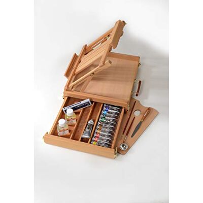 Maimeri Cassetta Cavalletto Colori a Olio Linea Classico Con 13 Tubi Assortiti da 20ml 1 Tubo Bianco 60ml e Accessori C Maimeri Cassetta Cavalletto Colori a Olio Linea Classico Con 13 Tubi Assortiti da 20ml 1 Tubo Bianco 60ml e Accessori C