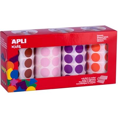 APLI Kids apli-agipa 45698 Confezione da 4 rotoli GOMMETTE geometrica gigante adesivo viola/Marrone/Rosa/Arancione 1357 pezzi APLI Kids apli-agipa 45698 Confezione da 4 rotoli GOMMETTE geometrica gigante adesivo viola/Marrone/Rosa/Arancione 1357 pezzi