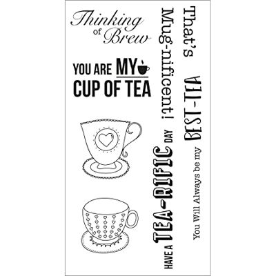 Sizzix Set di timbri Trasparenti 7PK Tea-rific di Jennifer Ogborn Capitolo 4 2022 Stamps, Grey, One Size Sizzix Set di timbri Trasparenti 7PK Tea-rific di Jennifer Ogborn Capitolo 4 2022 Stamps, Grey, One Size