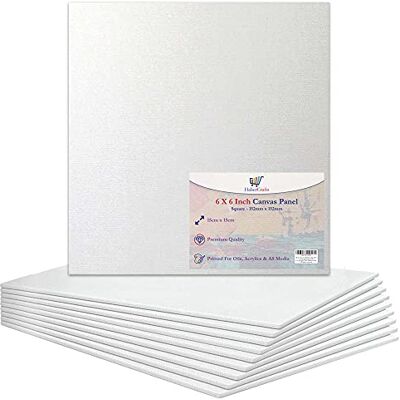 Habercrafts 15 x 15 cm, tela bianca allungata, 100% cotone, per pittura ad olio, pittura acrilica, tecnica mista, tele bianche (15 x 15 cm) Habercrafts 15 x 15 cm, tela bianca allungata, 100% cotone, per pittura ad olio, pittura acrilica, tecnica mista, tele bianche (15 x 15 cm)