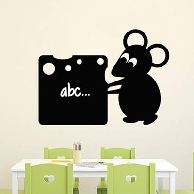 Ambiance Sticker Ardesia Adesivo da parete trasparente con motivo "Mouse con formaggio", altezza 55 x larghezza 75 cm Ambiance Sticker Ardesia Adesivo da parete trasparente con motivo "Mouse con formaggio", altezza 55 x larghezza 75 cm