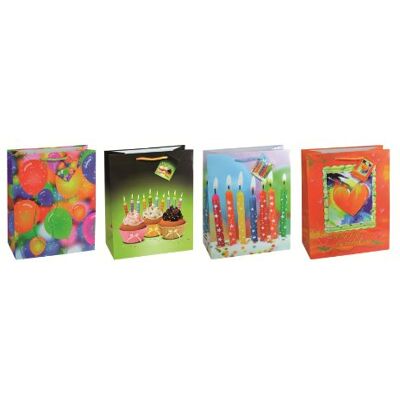TSI Sacchetti regalo con 6 motivi assortiti per compleanno, misura grande, 12 pezzi TSI Sacchetti regalo con 6 motivi assortiti per compleanno, misura grande, 12 pezzi