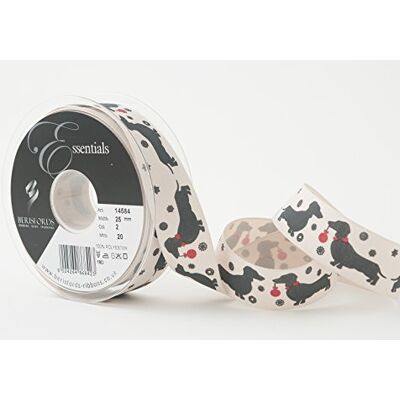Berisfords Sausage Dog Nastro, Pumice, 25 mm Berisfords Sausage Dog Nastro, Pumice, 25 mm