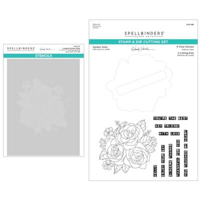 Spellbinders Set di stencil e SDS per feste dalla collezione Garden di Wendy Vecchi, ONE Spellbinders Set di stencil e SDS per feste dalla collezione Garden di Wendy Vecchi, ONE