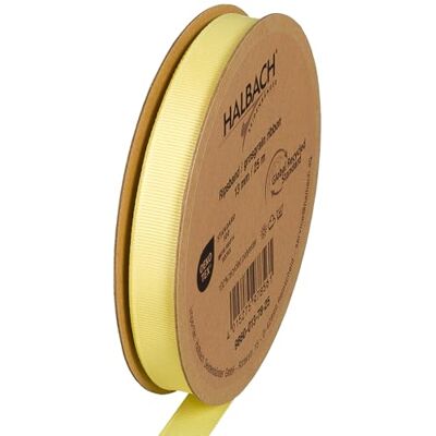 Halbach Seidenbänder Nastro in grosgrain di alta qualità, larghezza: 13 mm, lunghezza: 25 m, nastro regalo sostenibile in poliestere riciclato, ideale come nastro, colore: giallo chiaro Halbach Seidenbänder Nastro in grosgrain di alta qualità, larghezza: 13 mm, lunghezza: 25 m, nastro regalo sostenibile in poliestere riciclato, ideale come nastro, colore: giallo chiaro