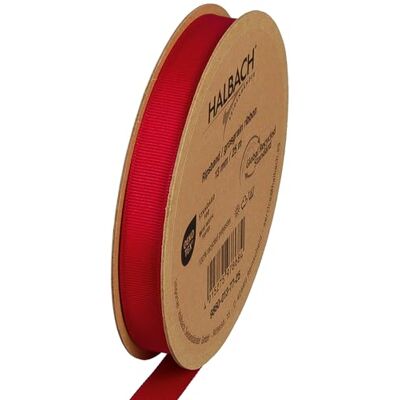 Halbach Seidenbänder Nastro in grosgrain di alta qualità, larghezza: 13 mm, lunghezza: 25 m, nastro regalo sostenibile in poliestere riciclato, ideale come nastro, colore: rosso Halbach Seidenbänder Nastro in grosgrain di alta qualità, larghezza: 13 mm, lunghezza: 25 m, nastro regalo sostenibile in poliestere riciclato, ideale come nastro, colore: rosso