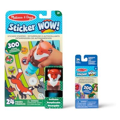 Melissa & Doug Sticker Wow!™ Set Volpe: Blocco attività di 24 Pagine, Stampino di Adesivi, 500 Adesivi, Giocattolo tattile e Artistico con Personaggio collezionabile Melissa & Doug Sticker Wow!™ Set Volpe: Blocco attività di 24 Pagine, Stampino di Adesivi, 500 Adesivi, Giocattolo tattile e Artistico con Personaggio collezionabile