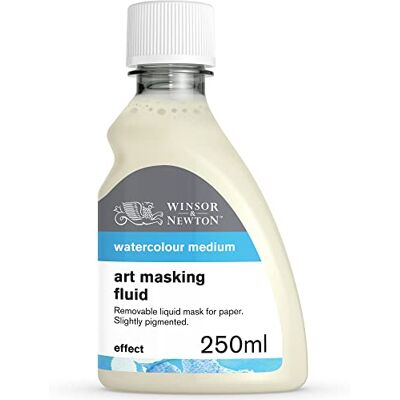 Winsor & Newton 3039759 Gomma per mascheratura ad acquerello, liquida, sfoderabile per linee precise e affilate con colori ad acquerello, bottiglia da 250 ml Winsor & Newton 3039759 Gomma per mascheratura ad acquerello, liquida, sfoderabile per linee precise e affilate con colori ad acquerello, bottiglia da 250 ml
