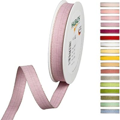 Halbach Seidenbänder Nastro decorativo con bordi in lino, larghezza: 15 mm, lunghezza 20 m, nastro per regali, decorazione fai da te, colore: viola Halbach Seidenbänder Nastro decorativo con bordi in lino, larghezza: 15 mm, lunghezza 20 m, nastro per regali, decorazione fai da te, colore: viola