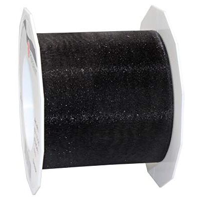 PRÄSENT C.E. PATTBERG SHEER Nastro organza color nero, nastro chiffon per pacchi regalo, lungh. 25 m, largh. 72 mm, nastro largo per incartare regali, decorare, bricolage, nastri decorativi tessuto PRÄSENT C.E. PATTBERG SHEER Nastro organza color nero, nastro chiffon per pacchi regalo, lungh. 25 m, largh. 72 mm, nastro largo per incartare regali, decorare, bricolage, nastri decorativi tessuto