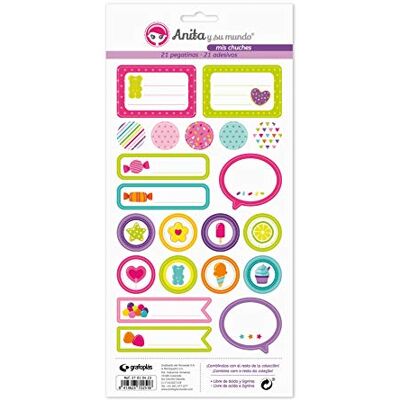 Anita y Su Mundo Anita e Il Mondo Collection Mis Chuches fogli di adesivi, 21 motivi per foglio, Paper, Multicolore, 15 x 32 cm Anita y Su Mundo Anita e Il Mondo Collection Mis Chuches fogli di adesivi, 21 motivi per foglio, Paper, Multicolore, 15 x 32 cm