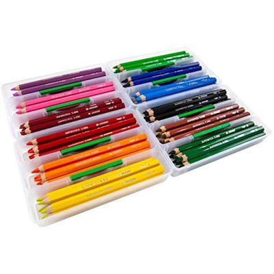JOLLY Valigetta X-Big, 96 matite colorate in 12 colori, in pratica scatola Helkel con coperchio, scomparti per matite estraibili, matite infrangibili e resistenti ai bambini JOLLY Valigetta X-Big, 96 matite colorate in 12 colori, in pratica scatola Helkel con coperchio, scomparti per matite estraibili, matite infrangibili e resistenti ai bambini