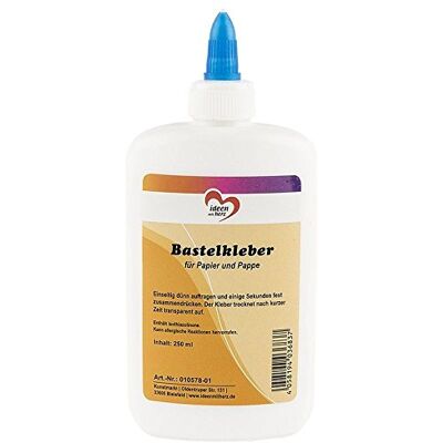 ideen mit herz Colla per bricolage, 250 ml, si asciuga in modo trasparente, senza solventi, a base d'acqua, per fai da te, per bambini, ideale per Slaim ideen mit herz Colla per bricolage, 250 ml, si asciuga in modo trasparente, senza solventi, a base d'acqua, per fai da te, per bambini, ideale per Slaim