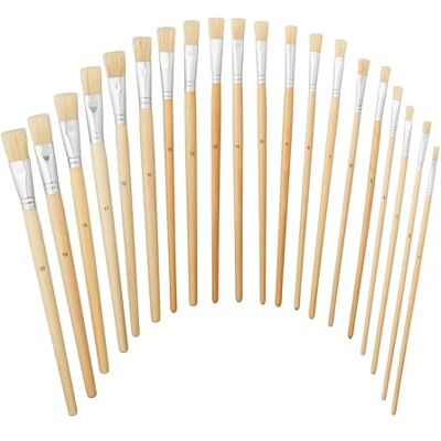 Relaxdays Set di Pennelli in Legno - 20 Pezzi Relaxdays Set di Pennelli in Legno - 20 Pezzi