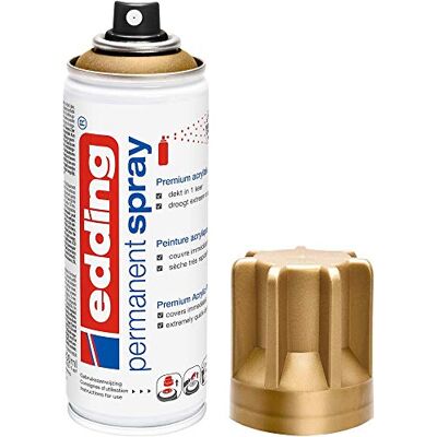 Edding 5200 Spray Permanente, Oro Prezioso Opaco, 200 Ml, Vernice Acrilica Premium per Dipingere e Decorare Vetro, Metallo, Legno, Ceramica, Plastica, Tela, Smalto Acrilico, Vernice Spray Edding 5200 Spray Permanente, Oro Prezioso Opaco, 200 Ml, Vernice Acrilica Premium per Dipingere e Decorare Vetro, Metallo, Legno, Ceramica, Plastica, Tela, Smalto Acrilico, Vernice Spray