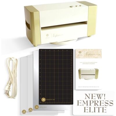 Griffin Empress Elite Fustelle con piastre grandi, 10% più veloce, elettrica, per la creazione di biglietti, strumento per goffratura per artigianato, set completo con grandi piatti Griffin Empress Elite Fustelle con piastre grandi, 10% più veloce, elettrica, per la creazione di biglietti, strumento per goffratura per artigianato, set completo con grandi piatti