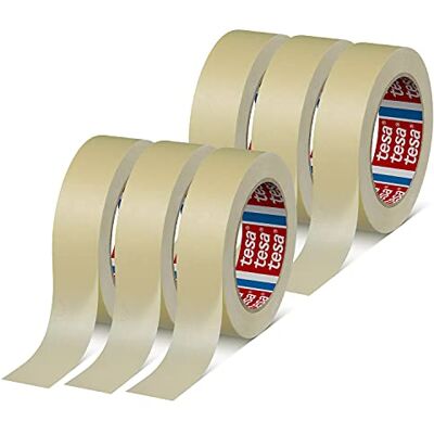 Tesa krepp 4323 Nastro per mascheratura Basic, confezione da 6, nastro per mascheratura, per lavori di verniciatura interni leggeri, beige chiaro, 50 m x 50 mm ciascuno Tesa krepp 4323 Nastro per mascheratura Basic, confezione da 6, nastro per mascheratura, per lavori di verniciatura interni leggeri, beige chiaro, 50 m x 50 mm ciascuno