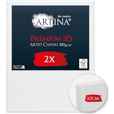 Artina set da 2 tele per dipingere in cotone FSC con telaio in legno alto 80x100cm 100% spessore 3D premium 380 g/m² per pittori comodo e resistente tela pittura dipinto Artina set da 2 tele per dipingere in cotone FSC con telaio in legno alto 80x100cm 100% spessore 3D premium 380 g/m² per pittori comodo e resistente tela pittura dipinto