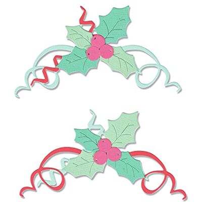 Sizzix Set di fustelle natalizie Thinlits Boughs of Holly Sizzix Set di fustelle natalizie Thinlits Boughs of Holly