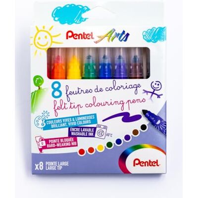Pentel SCS3E-8 Broad Tip Colouring Pens - Penne per Colorare Pentel SCS3E-8 Broad Tip Colouring Pens - Penne per Colorare