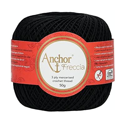 Anchor Freccia Gomitolo di filo da uncinetto, 100% cotone, Cotone, 00403, Nero Anchor Freccia Gomitolo di filo da uncinetto, 100% cotone, Cotone, 00403, Nero