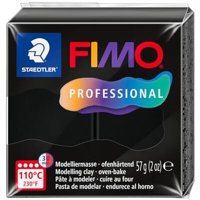 Staedtler 8040-9 ST, pasta da modellare Fimo Prof 57 g, nero, standard Staedtler 8040-9 ST, pasta da modellare Fimo Prof 57 g, nero, standard