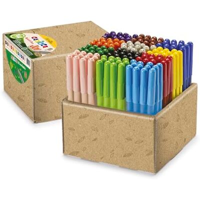 CARIOCA Joy GAMMA ECO Pennarelli per scuola Confezione da 144 pennarelli super lavabili realizzati al 98% in plastica rigenerata Colori assortiti Punta Ø 2,8 mm 144 pezzi CARIOCA Joy GAMMA ECO Pennarelli per scuola Confezione da 144 pennarelli super lavabili realizzati al 98% in plastica rigenerata Colori assortiti Punta Ø 2,8 mm 144 pezzi