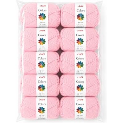 Stafil Colors Set da 10 Gomitoli Colore rosa – 10 Gomitoli da 50 g (500 g Totali) – Lana Acrilica per Uncinetto, Maglia, Amigurumi, Crochet e Lavori Creativi Stafil Colors Set da 10 Gomitoli Colore rosa – 10 Gomitoli da 50 g (500 g Totali) – Lana Acrilica per Uncinetto, Maglia, Amigurumi, Crochet e Lavori Creativi