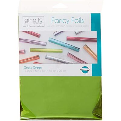 Gina K Designs for Therm O Web Fancy Foils, fogli da 15,2 x 20,3 cm, verde erba, 12 pezzi Gina K Designs for Therm O Web Fancy Foils, fogli da 15,2 x 20,3 cm, verde erba, 12 pezzi