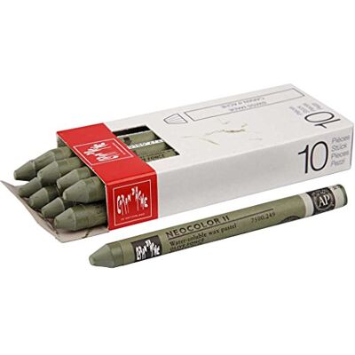 Caran d'Ache Neocolor II 249 DUNKELOLIV/OLIVE () / Pastelle 10 pezzi (1 confezione) / in cera colorabile ad acqua/per carta, cartone, vetro, legno, pelle, pietra Caran d'Ache Neocolor II 249 DUNKELOLIV/OLIVE () / Pastelle 10 pezzi (1 confezione) / in cera colorabile ad acqua/per carta, cartone, vetro, legno, pelle, pietra