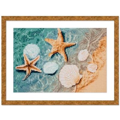 Trimits Kit per punto croce stampato, ricamo stampato, per adulti, principianti, bambini, regali di Natale, arte da parete, Crystal Shore Trimits Kit per punto croce stampato, ricamo stampato, per adulti, principianti, bambini, regali di Natale, arte da parete, Crystal Shore