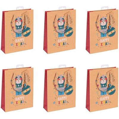 Eurowrap Pack 6 sacchetti regalo Natale Animali buffi Eurowrap Pack 6 sacchetti regalo Natale Animali buffi