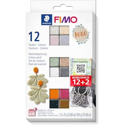 Staedtler FIMO Effect Pasta Modellabile Boho Pasta polimerica da forno per gioielli accessori e decorazioni Compatibile con FIMO soft leather effect e professional Mezzo blocco 25 g Staedtler FIMO Effect Pasta Modellabile Boho Pasta polimerica da forno per gioielli accessori e decorazioni Compatibile con FIMO soft leather effect e professional Mezzo blocco 25 g
