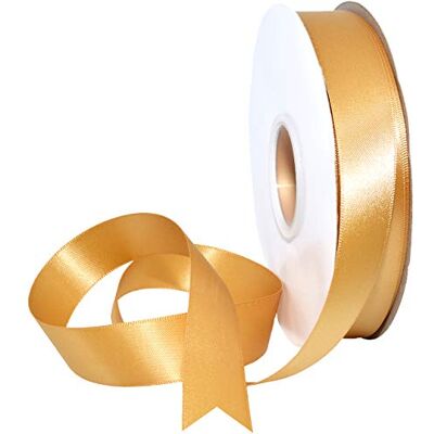 Morex Nastro in raso double face, 7/8 pollici da 50 m, colore: oro antico Morex Nastro in raso double face, 7/8 pollici da 50 m, colore: oro antico