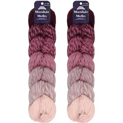 BambooMN JubileeYarn Moonlight Medley Matassa in lana merino/acrilico DK ombré, 200 g/matassa, 2 matasse, bilancia BambooMN JubileeYarn Moonlight Medley Matassa in lana merino/acrilico DK ombré, 200 g/matassa, 2 matasse, bilancia
