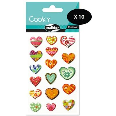 My Mandarine Un sacchetto di gommette 3D Cooky 1 tavola 7,5 x 12 cm, cuori (17 stickers) Confezione da 10 My Mandarine Un sacchetto di gommette 3D Cooky 1 tavola 7,5 x 12 cm, cuori (17 stickers) Confezione da 10