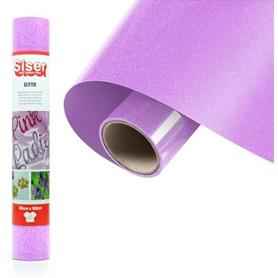 SISER ® Glitter Neon Purple, 30cm x 0,5mt, Vinile Termotrasferibile Termoadesivo Glitterato per la Personalizzazione dei Tessuti, Abbigliamento e Accessori, Hobby Creativi, Facile da Tagliare SISER ® Glitter Neon Purple, 30cm x 0,5mt, Vinile Termotrasferibile Termoadesivo Glitterato per la Personalizzazione dei Tessuti, Abbigliamento e Accessori, Hobby Creativi, Facile da Tagliare