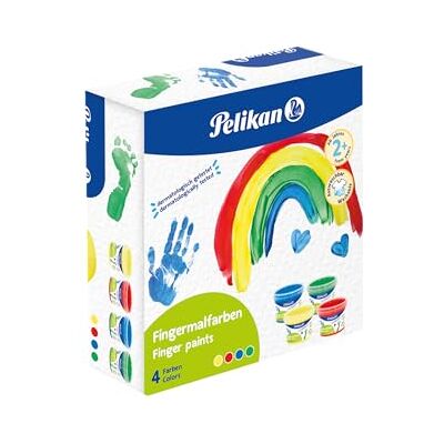 Pelikan Colori a dita per bambini atossici, 4 set da 4 colori 100g brillanti, dermatologicamente testati Pelikan Colori a dita per bambini atossici, 4 set da 4 colori 100g brillanti, dermatologicamente testati
