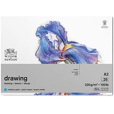 Winsor & Newton Carta Disegno Blocco Grana Media 220 g A2-25 Fogli Winsor & Newton Carta Disegno Blocco Grana Media 220 g A2-25 Fogli