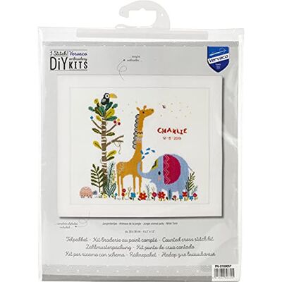 Vervaco Kit Punto Croce Contato FESTA DEGLI ANIMALI DELLA GIUNGLA Annuncio Nascita Punto Croce 33 x 30 cm Regalo Personalizzato Set Fai Da Te Attività Creative Adulti Benvenuto Bambino Cross Stitch Vervaco Kit Punto Croce Contato FESTA DEGLI ANIMALI DELLA GIUNGLA Annuncio Nascita Punto Croce 33 x 30 cm Regalo Personalizzato Set Fai Da Te Attività Creative Adulti Benvenuto Bambino Cross Stitch