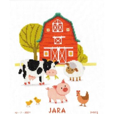 Vervaco Kit Punto Croce Contato ALLA FATTORIA Annuncio Nascita Punto Croce ca. 24 x 29 cm Regalo Personalizzato Set Fai Da Te Attività Creative Adulti Benvenuto Bambino Cross Stitch Vervaco Kit Punto Croce Contato ALLA FATTORIA Annuncio Nascita Punto Croce ca. 24 x 29 cm Regalo Personalizzato Set Fai Da Te Attività Creative Adulti Benvenuto Bambino Cross Stitch