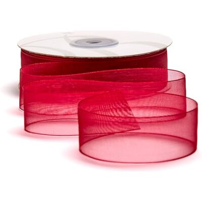 BARATTI Nastro Organza 25mm x 50m Decorativo in Poliestere Trasparente, Per Bomboniere, Regali, Feste, Fai da Te, Matrimonio, Compleanno, Artigianato, Natale, Decorazioni (Bordeaux) BARATTI Nastro Organza 25mm x 50m Decorativo in Poliestere Trasparente, Per Bomboniere, Regali, Feste, Fai da Te, Matrimonio, Compleanno, Artigianato, Natale, Decorazioni (Bordeaux)