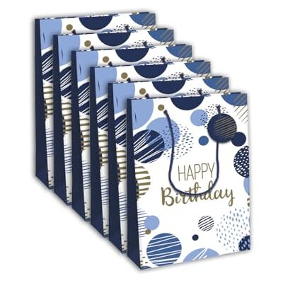 Eurowrap Pack 6 sacchetti regalo per compleanno 26 Eurowrap Pack 6 sacchetti regalo per compleanno 26