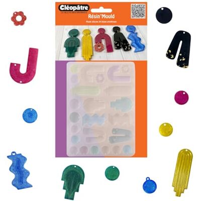 Cléopâtre Stampo in Resina a Tema Grafico per creazione di Gioielli, Taille Unique 24 Formes Cléopâtre Stampo in Resina a Tema Grafico per creazione di Gioielli, Taille Unique 24 Formes