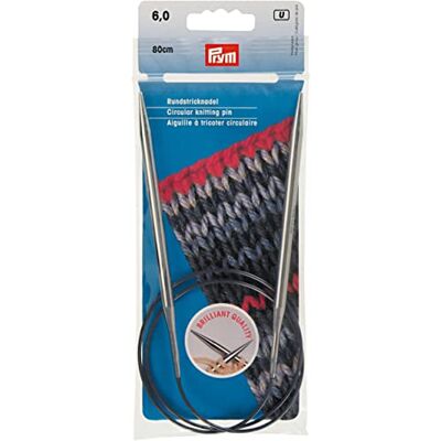 Prym MS Ferri circolari per Lavorare a Maglia, 80 cm, 6 mm, Colore: Argento Prym MS Ferri circolari per Lavorare a Maglia, 80 cm, 6 mm, Colore: Argento