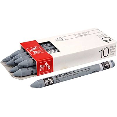 Caran d'Ache Neocoloror II 005 grigio/grigio () / Pastelle 10 pezzi (1 confezione) / in cera colorabile ad acqua/per carta, cartone, vetro, legno, pelle, pietra Caran d'Ache Neocoloror II 005 grigio/grigio () / Pastelle 10 pezzi (1 confezione) / in cera colorabile ad acqua/per carta, cartone, vetro, legno, pelle, pietra