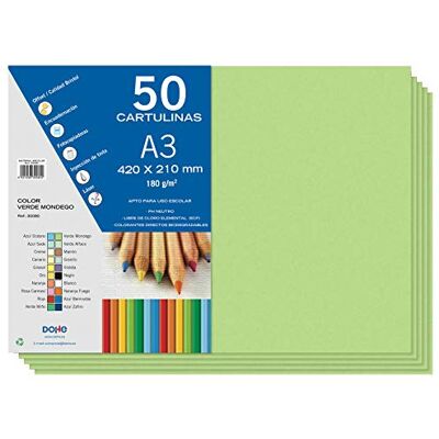 DOHE Cartoncino 50 fogli A3 Verde DOHE Cartoncino 50 fogli A3 Verde